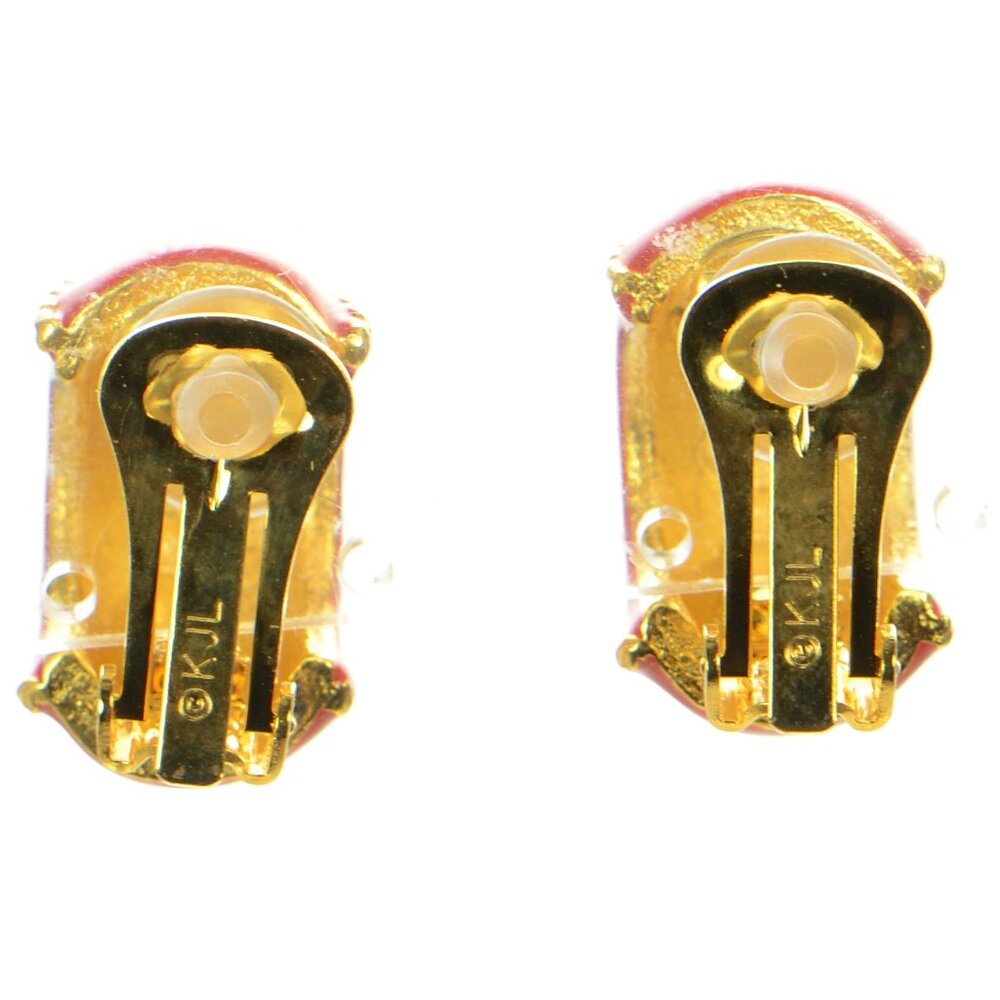Kenneth Jay Lane Kjl Red & Black Enamel Clip-On E… - image 4